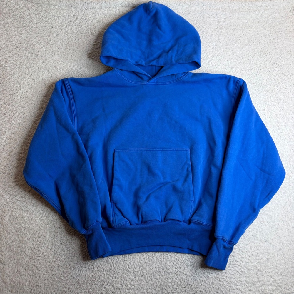 Yeezy Gap Hoodie Blue Double Layer P S/701377-04 Mens Small Cropped Balenciaga